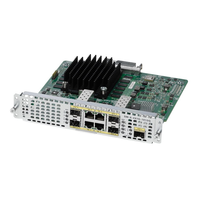 CISCO SM-X-4X1G-1X10G=  Service Module - For Data Networking, Optical Network - 4 x RJ-45 10/100/1000Base-T LAN - 5 x Expansion Slots