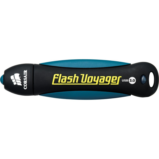 CORSAIR MEMORY, INC. Corsair CMFVY3A-64GB  64GB Flash Voyager USB 3.0 Flash Drive - 64 GB - USB 3.0 - 190 MB/s Read Speed - 55 MB/s Write Speed - Black, White - 5 Year Warranty