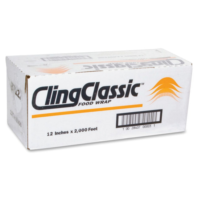 BERRY GLOBAL, INC. Webster 30550200  Cling Classic Food Wrap - 12in Width x 2000 ft Length - Polyvinyl Chloride (PVC) - Clear
