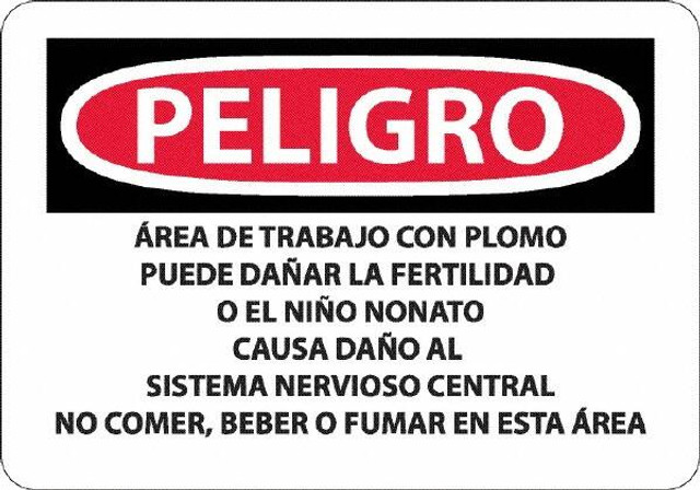 AccuformNMC Sign: Rectangle, "Peligro - Area De Trabajo Con Plomo Puede Danar La Fertiladad O El Nino Nonato" SPD26R AccuformNMC Sign: Rectangle, "Peligro - Area De Trabajo Con Plomo Puede Danar La Fertiladad O El Nino Nonato" SPD26R