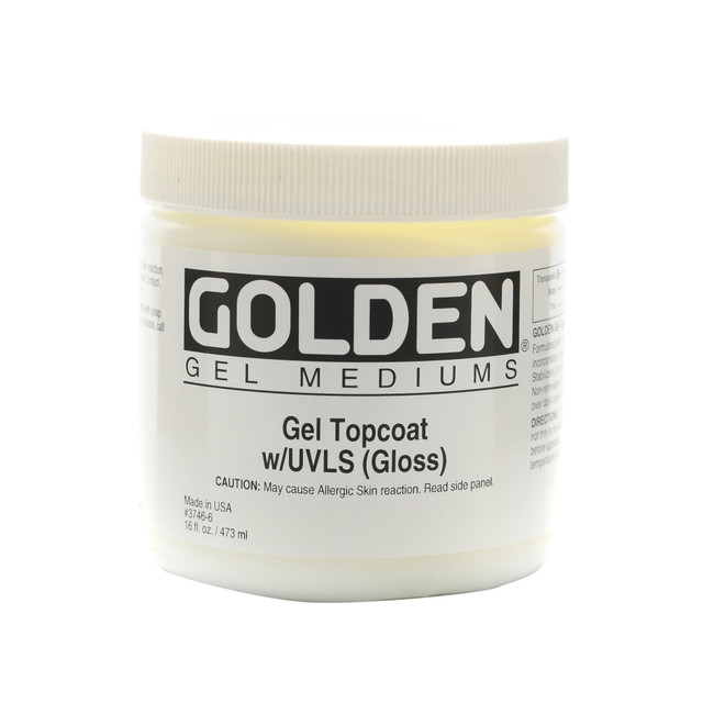 GOLDEN ARTIST COLORS, INC. 3746-6 Golden Digital Mixed Media Gel Topcoat With UVLS, Gloss, 16 Oz