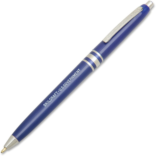NATIONAL INDUSTRIES FOR THE BLIND 7520-01-332-3967 SKILCRAFT AbilityOne Retractable Ballpoint Pens, Fine Point, Blue Barrel, Blue Ink, Box Of 12 Pens