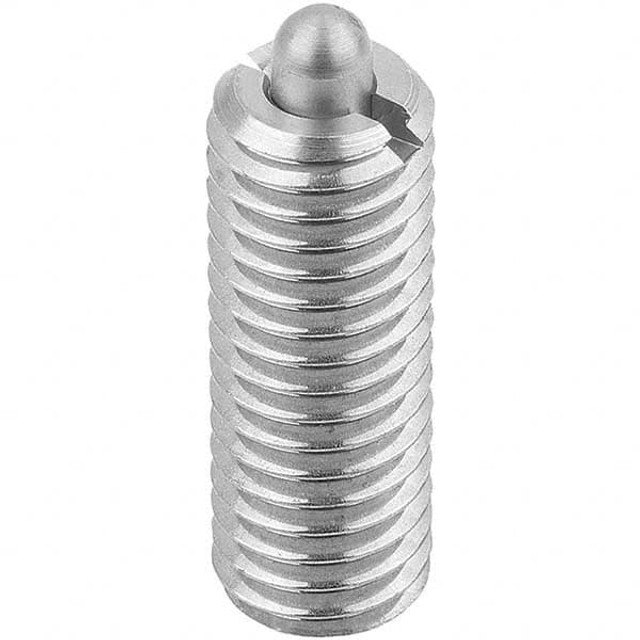 KIPP K0319.205 Threaded Spring Plunger: M5, 0.7087" Thread Length, 0.0945" Dia, 0.0906" Projection