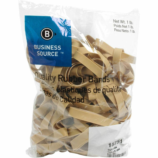 SP RICHARDS 15751 Business Source Quality Rubber Bands - Size: #84 - 3.5in Length x 0.5in Width - Sustainable - 150 / Pack - Rubber - Crepe