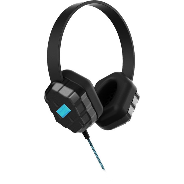 HARD CANDY CASES INC 01H000 Gumdrop DropTech B1 Headphones - Stereo - Mini-phone (3.5mm) - Wired - Over-the-head - Binaural - Circumaural - 6 ft Cable - Black