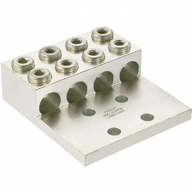 Panduit LAM4LD600-12-1 Square Ring Terminal: Non-Insulated, 2 AWG, Lug Connection