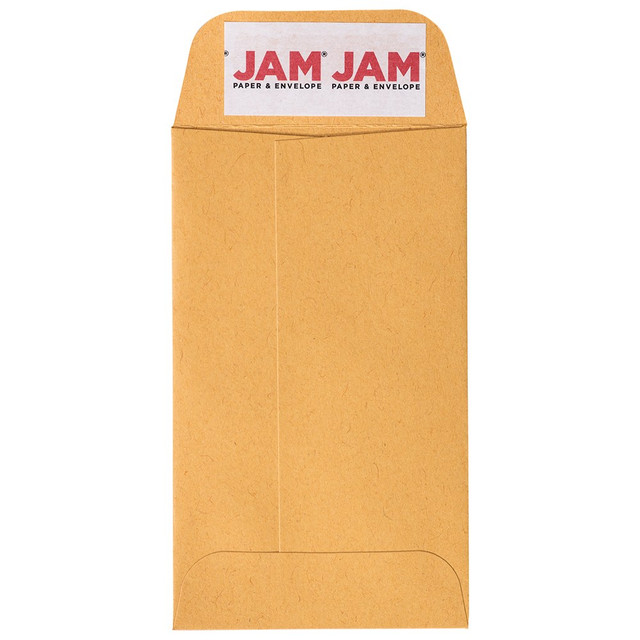 JAM PAPER AND ENVELOPE 400238460I JAM Paper Coin Envelopes, #3, Peel & Seal, Brown, Pack Of 50 Envelopes