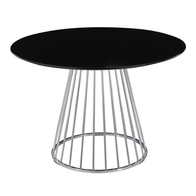 LUMISOURCE, LLC DT-CANARY2 SVNCBK LumiSource Canary Contemporary Dining Table, 29-1/2inH x 29-1/2inW x 43-1/2inD, Silver/Black