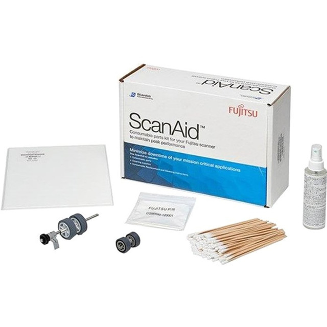 ScanAid is a factory-authorized consumables kit complete with instructions and cleaning supplies. The ScanAid kit provides handy replacements for consumables that wear naturally during normal use. And it serves as an indispensable preventative maintenance kit that helps improve performance, reduce service costs, and keep your scanner running at peak performance.