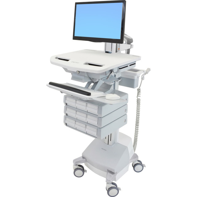 ERGOTRON SV44-1391-1 StyleView - Cart for LCD display / keyboard / mouse / CPU / notebook / camera / scanner (open architecture) - medical - plastic, aluminum, zinc-plated steel - gray, white, polished aluminum - screen size: up to 24in - SLA Powere ERGOTRON SV44-1391-1 StyleView - Cart for LCD display / keyboard / mouse / CPU / notebook / camera / scanner (open architecture) - medical - plastic, aluminum, zinc-plated steel - gray, white, polished aluminum - screen size: up to 24in - SLA Powere