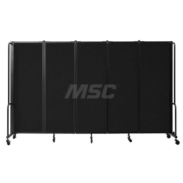 National Public Seating RDB6-5PT10 Office Cubicle Partition: 27" OAW, 72" OAH, Polyethylene Terephthalate & Steel, Black