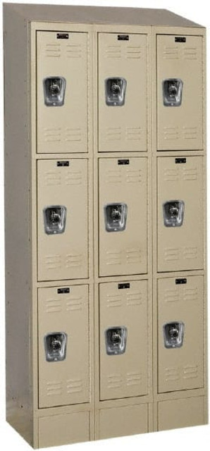 Hallowell URB3258-3ASB-PT 3-Wide Locker: 12" Wide, 78" High, Padlock