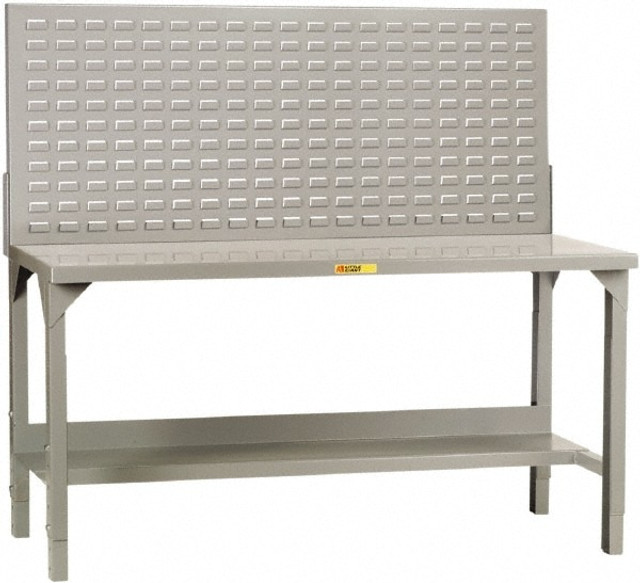 Little Giant. WST2-2448-AH-LP Stationary Heavy-Duty Workbench with Louvered Panel: Gray