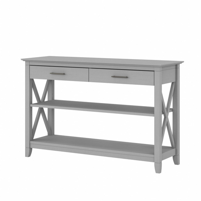 BUSH INDUSTRIES INC. KWT248CG-03 Bush Furniture Key West Console Table With Drawers And Shelves, Cape Cod Gray, Standard Delivery BUSH INDUSTRIES INC. KWT248CG-03 Bush Furniture Key West Console Table With Drawers And Shelves, Cape Cod Gray, Standard Delivery