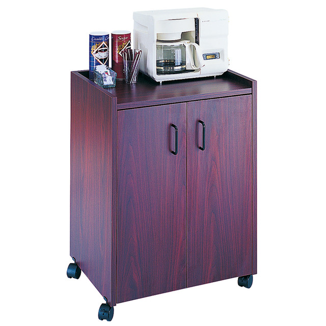 SAFCO PRODUCTS CO 8953MH Safco Mobile Refreshment Center, 31inH x 23inW x 18inD, Mahogany