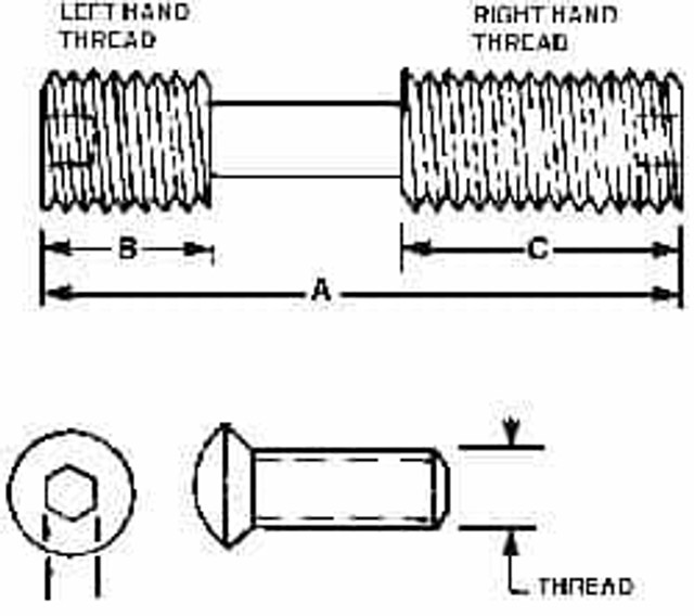 Made in USA CS-32 Differential Screw for Indexables: Hex Socket Drive, 3/8-24 Thread