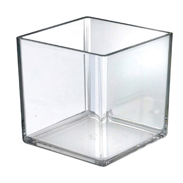 AZAR DISPLAYS 556307  Deluxe Cube Bins, Medium Size, 7in x 7in x 7in, Clear, Pack Of 4