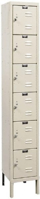 Hallowell U1258-6A-PT 1-Wide Locker: 12" Wide, 14" Deep, 78" High, Padlock