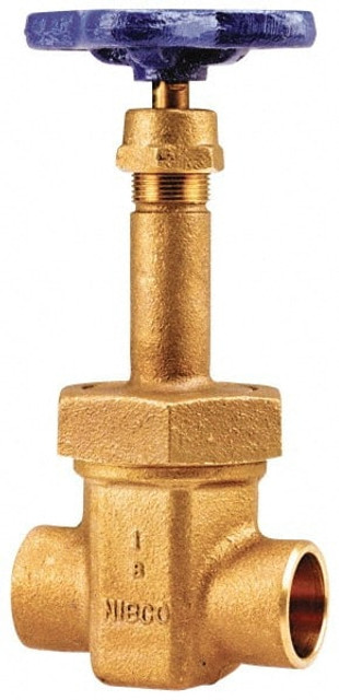 NIBCO NJ1MW0D Gate Valve: Rising Stem, 2" Pipe, Soldered, Bronze