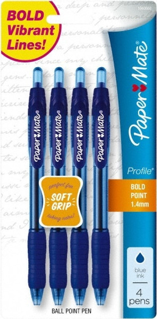 Paper Mate 1960666 Retractable Ball Point Pen: 1 mm Tip, Blue Ink