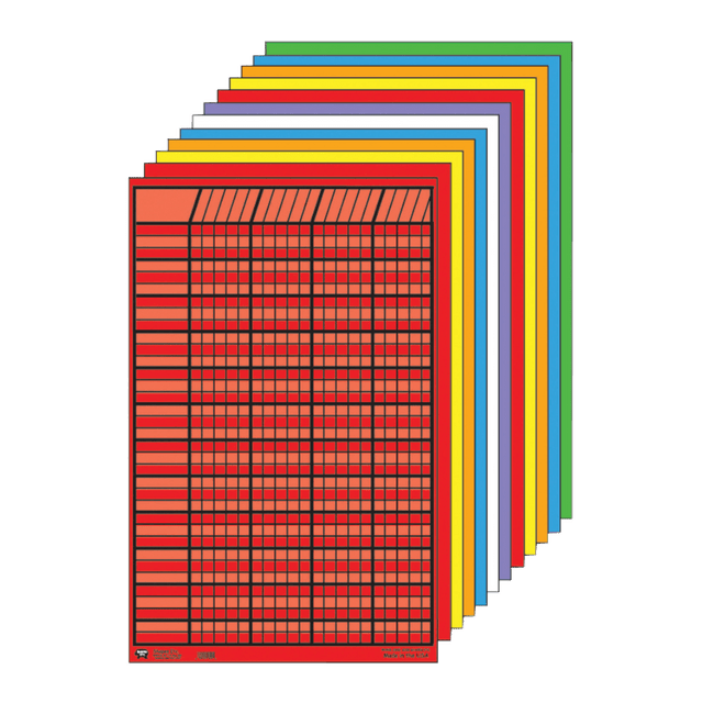 Easy way to track and motivate your students  Keep track of motivational goals for your students.  Made of heavy tagboard for durability.  Each chart measures 14in x 22in with 1/2in x 1/2in squares.  Pack of 12 charts.  For students in pre-k to grade 8.