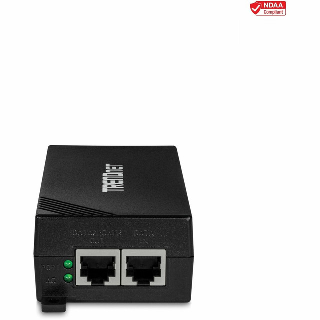 TRENDNET INC. TPE-115GI TRENDnet Gigabit Power Over Ethernet Plus Injector, Converts Non-Poe Gigabit To Poe+ Or PoE Gigabit, Supplies PoE (15.4W) Or PoE+ (30W) Power Network Distances Up To 100M (328 ft.), Black, TPE-115GI - PoE+ Gigabit Injector