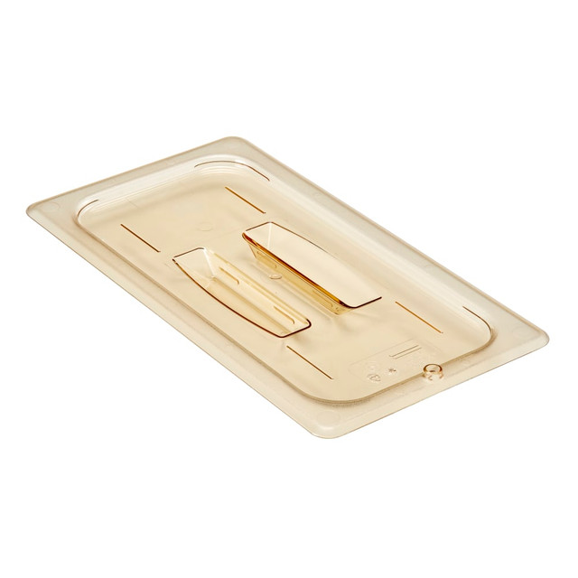 CAMBRO MFG. CO. 30HPCH150 Cambro Camwear 1/3 H-Pan Food Pan Lids With Handles, Amber, Set Of 6 Lids