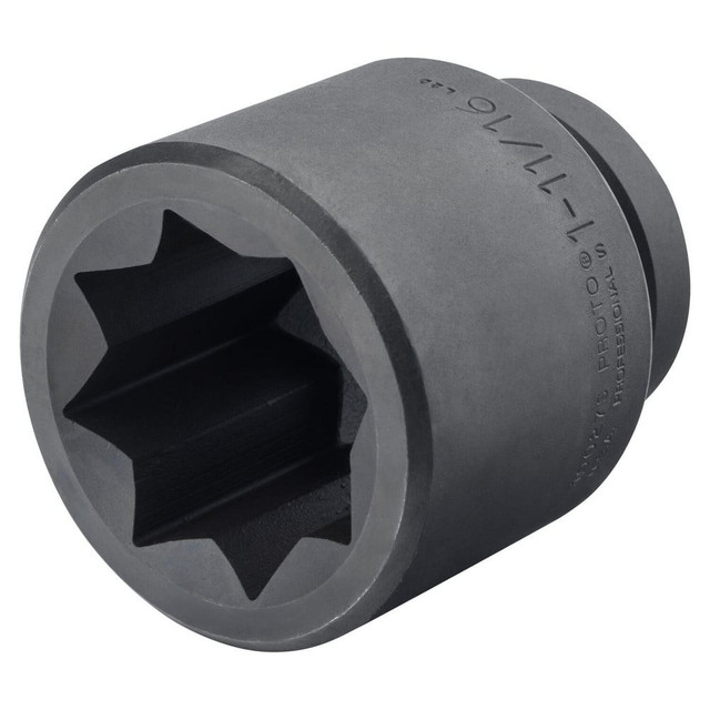 Proto J10027S Impact Sockets; Socket Size (Decimal Inch): 1.6880 ; Number Of Points: 8 ; Drive Style: Hex ; Material: Steel ; Finish: Black Oxide ; Insulated: No