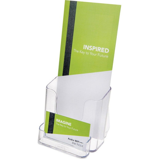 DEFLECT-O CORPORATION 78601 Deflecto Countertop Leaflet Holder With Business Card Holder - 2 Compartment(s) - 7.8in Height x 4.4in Width x 4.1in Depth - Desktop - Clear - Plastic - 1Each DEFLECT-O CORPORATION 78601 Deflecto Countertop Leaflet Holder With Business Card Holder - 2 Compartment(s) - 7.8in Height x 4.4in Width x 4.1in Depth - Desktop - Clear - Plastic - 1Each