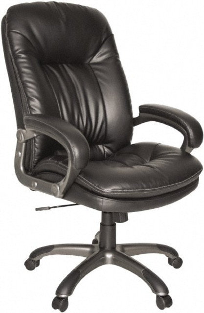 OIF OIFGM4119 Task Chair:  Soft Leather,  Adjustable Height,  18-1/2 to  21-2/3" Seat Height,  Black