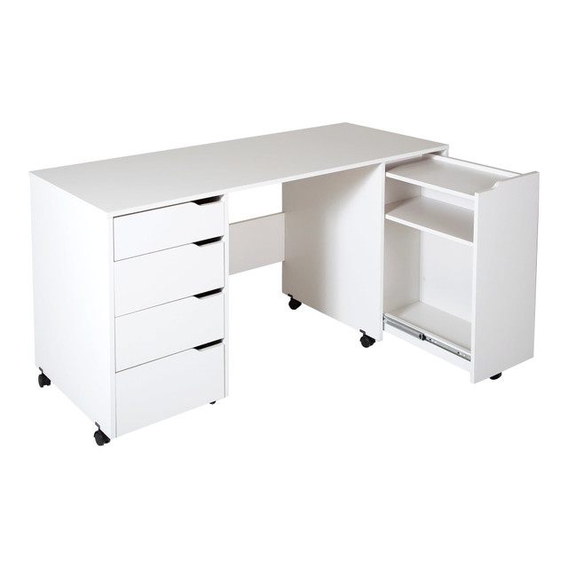 SOUTH SHORE IND LTD South Shore 7550728  Crea Sewing Craft Table on Wheels, Pure White
