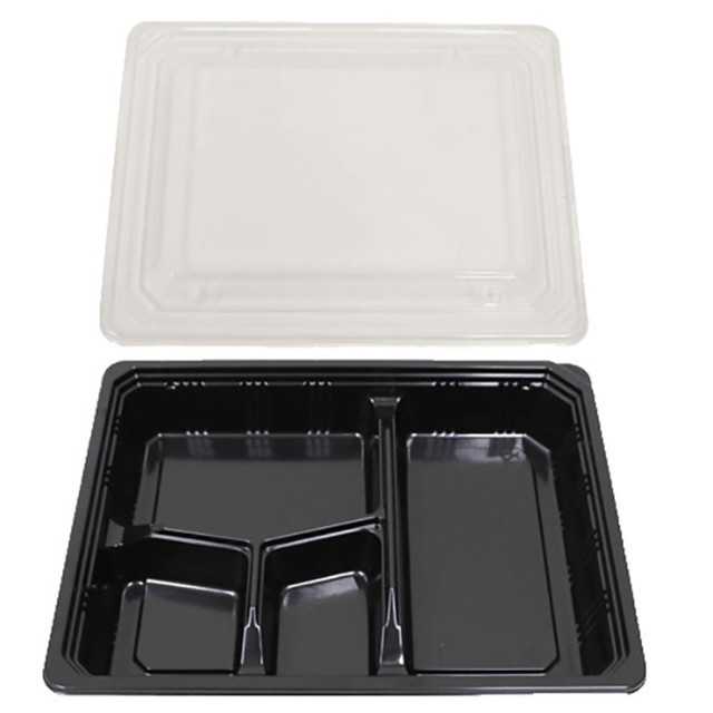 Bunzl 65006 Bento 4-Compartment Boxes, 7in x 9in, Case Of 300