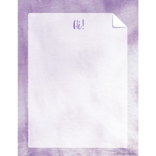 BARKER CREEK PUBLISHING, INC. 705 Barker Creek Designer Computer Paper, 8-1/2in x 11in, Purple Tie-Dye, Pack Of 50 Sheets