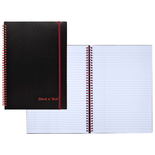 A professional-looking notebook that lasts!  Fashionable black hardback laminated covers wipe clean and stand up to extensive use.  Quality 24-lb wove ensures that both sides of the paper can be used.  11 3/4in x 8 1/4in pages.  70 Pages (35 Sheets).