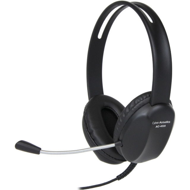 Classroom tested durable design  Adjustable headband  Unidirectional noise-canceling microphone  Leatherette ear pads  Flexible mic boom  Braided TuffCord  USB connection for use with most any computer system  Faux Leather is a synthetic material. See specs for details.