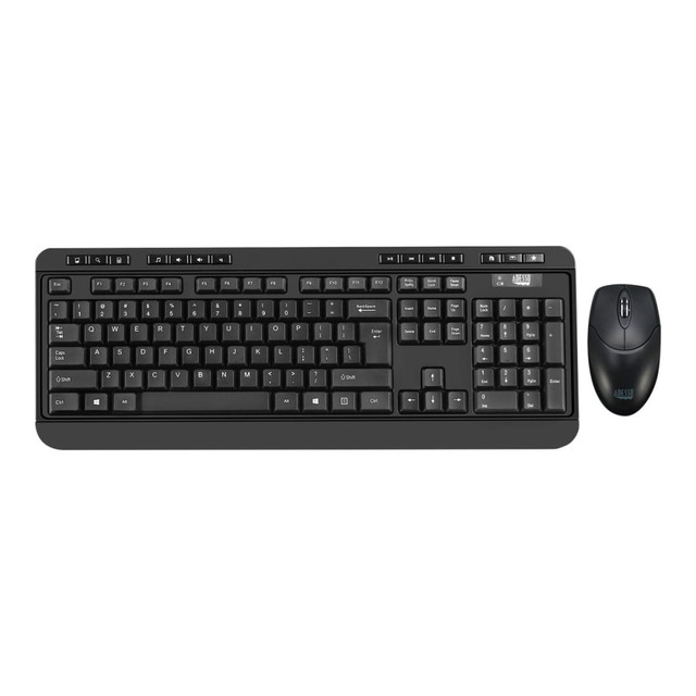 ADESSO INC WKB-1320CB Adesso Antimicrobial Wireless Desktop Keyboard and Mouse Combo, Black ADESSO INC WKB-1320CB Adesso Antimicrobial Wireless Desktop Keyboard and Mouse Combo, Black