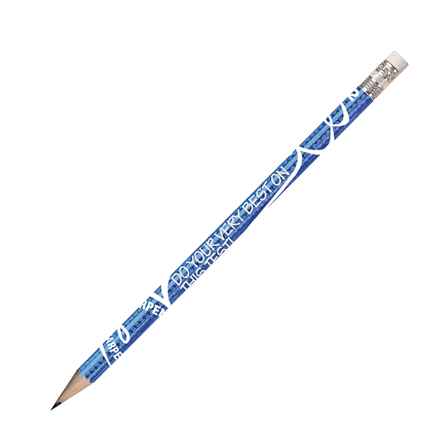 Musgrave Pencil Co. Inc. MUS2458D-12 Musgrave Pencil Co. Motivational Pencils, 2.11 mm, #2 Lead, Sharpen Your Testing Skills, Blue/White, Pack Of 144