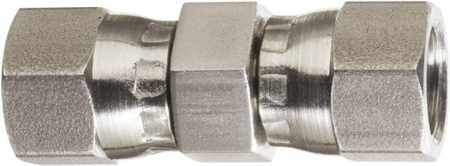 Made in USA JS-4-JS Stainless Steel Flared Tube Swivel Nut Union: 1/4" Tube OD, 7/16-20 Thread, 37 ° Flared Angle