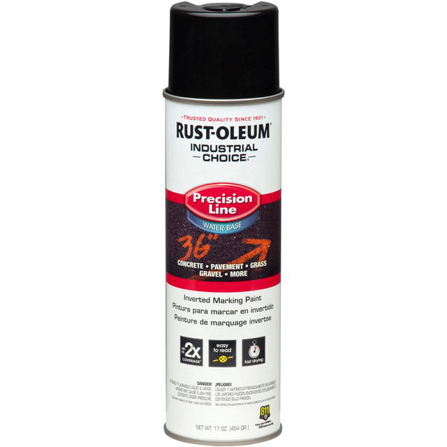 RUST-OLEUM CORPORATION 1875838 Rust-Oleum Industrial Choice M1800 System Water-Based Precision Line Inverted Marking Paint, 17 Oz, Black, Pack Of 12 Cans RUST-OLEUM CORPORATION 1875838 Rust-Oleum Industrial Choice M1800 System Water-Based Precision Line Inverted Marking Paint, 17 Oz, Black, Pack Of 12 Cans