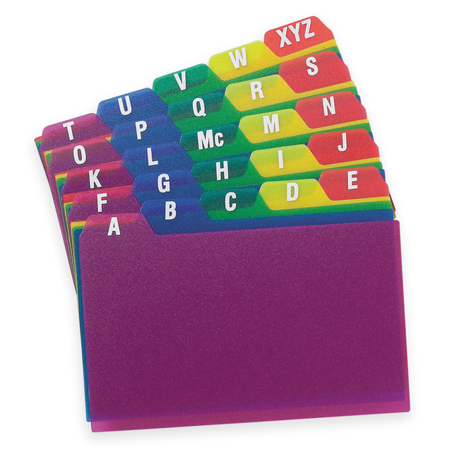 TOPS BRANDS 73153 Oxford Poly Card Guides, A-Z, 3in x 5in, Assorted Colors