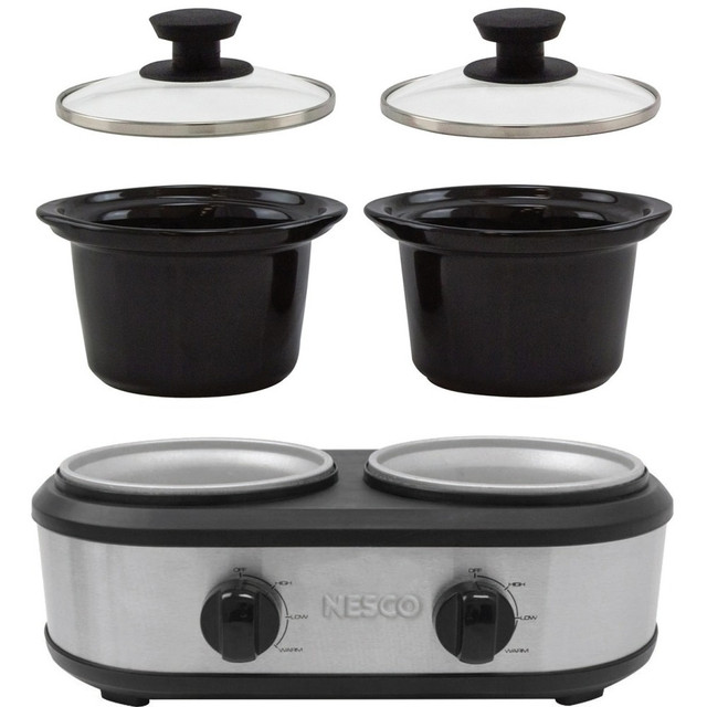 METAL WARE CORP. SC-1DSS Nesco Dual Serving Station - Dual Warmer/Plates - 1.25 quart per Container - 170 W Electric Power Source - Stainless Steel