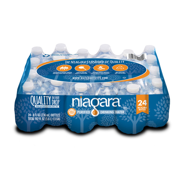 NIAGARA DRINKING WATERS INC. NDW8OZ24PDRPBN Niagara Purified Drinking Water Bottles, 8 Fl Oz, Pack Of 24 Bottles NIAGARA DRINKING WATERS INC. NDW8OZ24PDRPBN Niagara Purified Drinking Water Bottles, 8 Fl Oz, Pack Of 24 Bottles