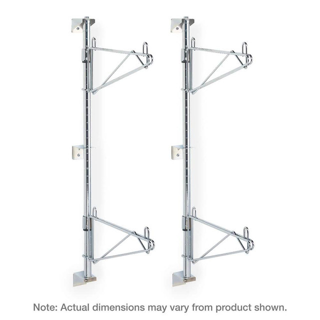 Metro SW45C Open Shelving Accessories & Components; Component Type: Post-Type Wall Mount End Unit Kit ; For Use With: Metro Super Erecta Shelving ; Material: Steel ; Load Capacity: 250 ; Color: Silver ; Finish: Chrome