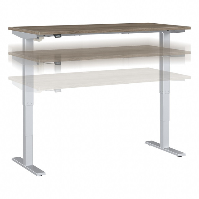 BUSH INDUSTRIES INC. Bush Business Furniture M4S6030MHSK  Move 40 Series Electric Height-Adjustable Standing Desk, 28-1/6inH x 59-4/9inW x 29-3/8inD, Modern Hickory/Cool Gray Metallic, Standard Delivery