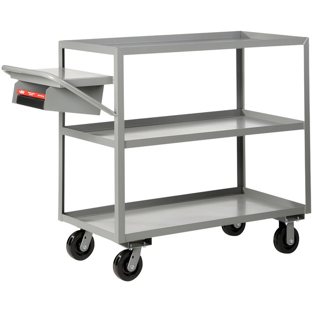 Little Giant. 3ML-2448-6PH-WS Carts; Cart Type: Multi-Shelf Order Picking Truck ; Caster Type: 2 Rigid; 2 Swivel ; Brake Type: No Brake ; Width (Inch): 24 ; Assembly: Comes Assembled ; Material: Steel