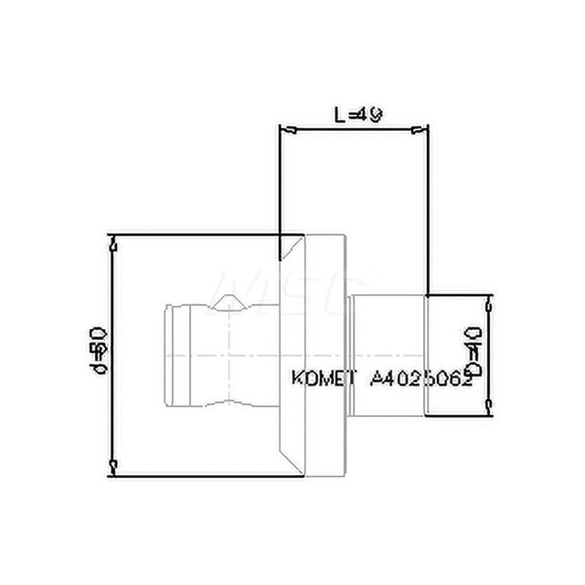 Komet 8422804096 Shell Mill Holder: ABS63, Modular Connection Shank