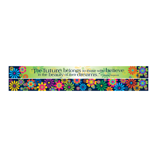 Make the classroom more fun with cool, creative 2-sided border strips. The colorful theme sets the tone for your classroom.  Frame your bulletin boards to help draw attention to upcoming events, due dates and assignments. Can also be used around a door frame, cubicle or childs bedroom.  Double-sided with fun designs on each side.  Includes twelve 3in x 35in strips for a total of 35ft of borders.  A great classroom decorating choice for most ages. Appropriate for students groups from pre-K to college.