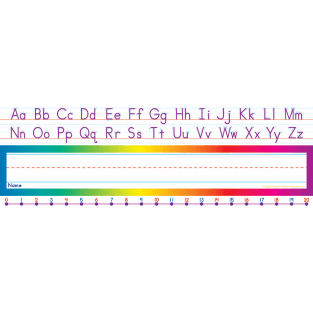 SCHOLASTIC INC Scholastic 9780439499507  Name Plates, ABC/123 Standard, 12in x 4in, Pack Of 36