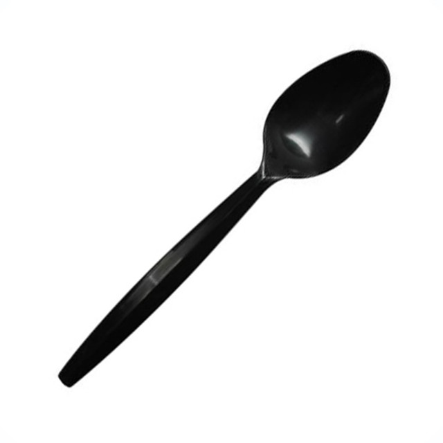 LOLLICUP USA, INC. U2013B Karat Plastic Disposable Teaspoons, Black, Case Of 1,000 Spoons