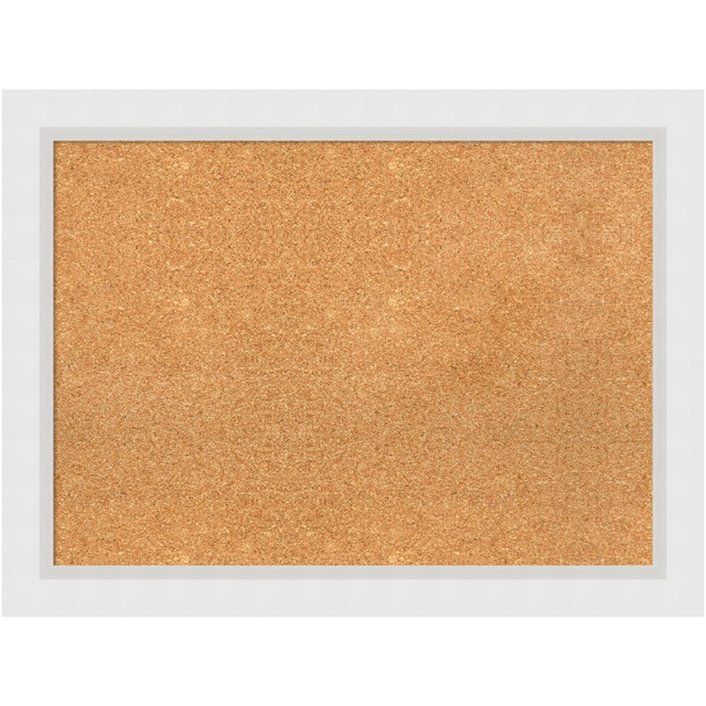 UNIEK INC. A42703979382 Amanti Art Cork Bulletin Board, 32in x 24in, Natural, Blanco White Wood Frame